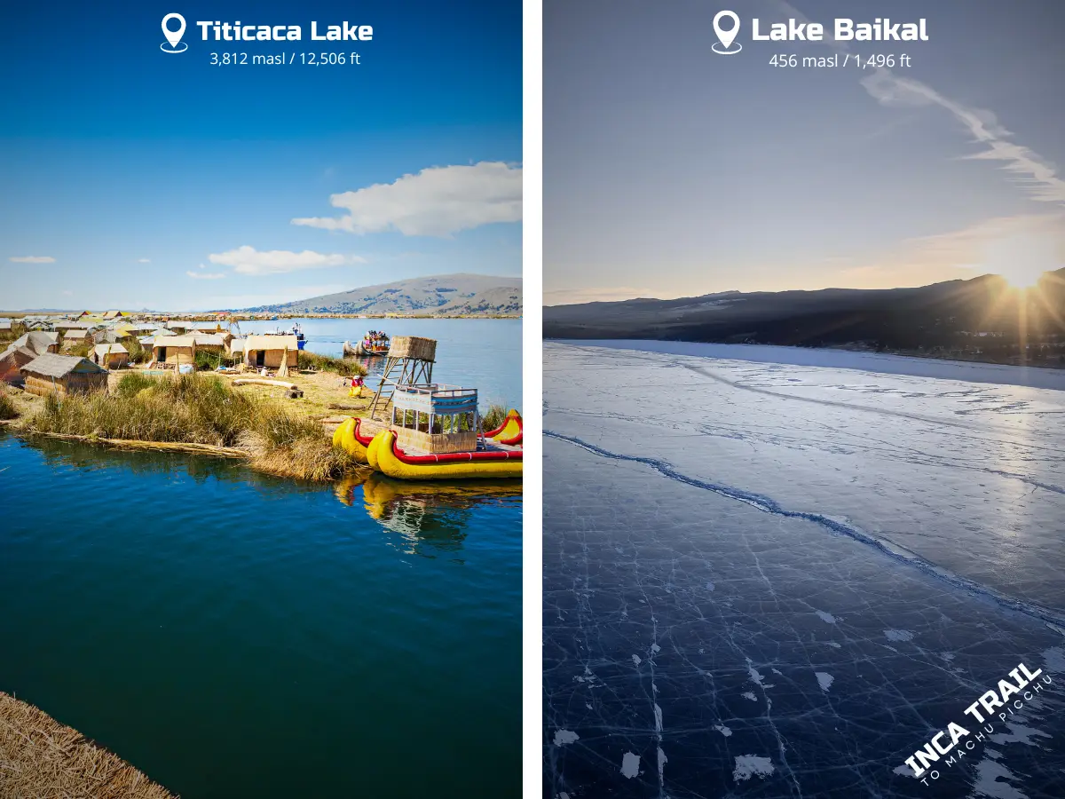 Titicaca lake and Lake Baikal