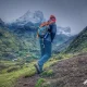 Tourist going on the Lares trek route on his own │Turista que va en la ruta de Lares trek por su cuenta.